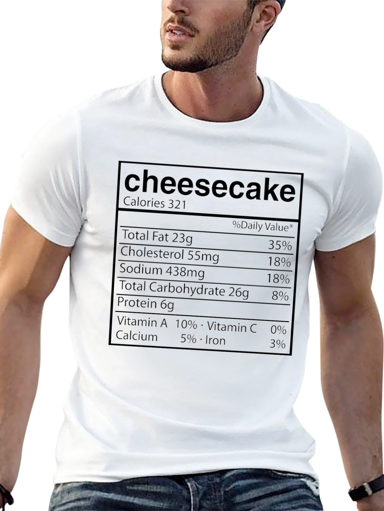 Cheesecake Nutrition Facts Graphic T-Shirt