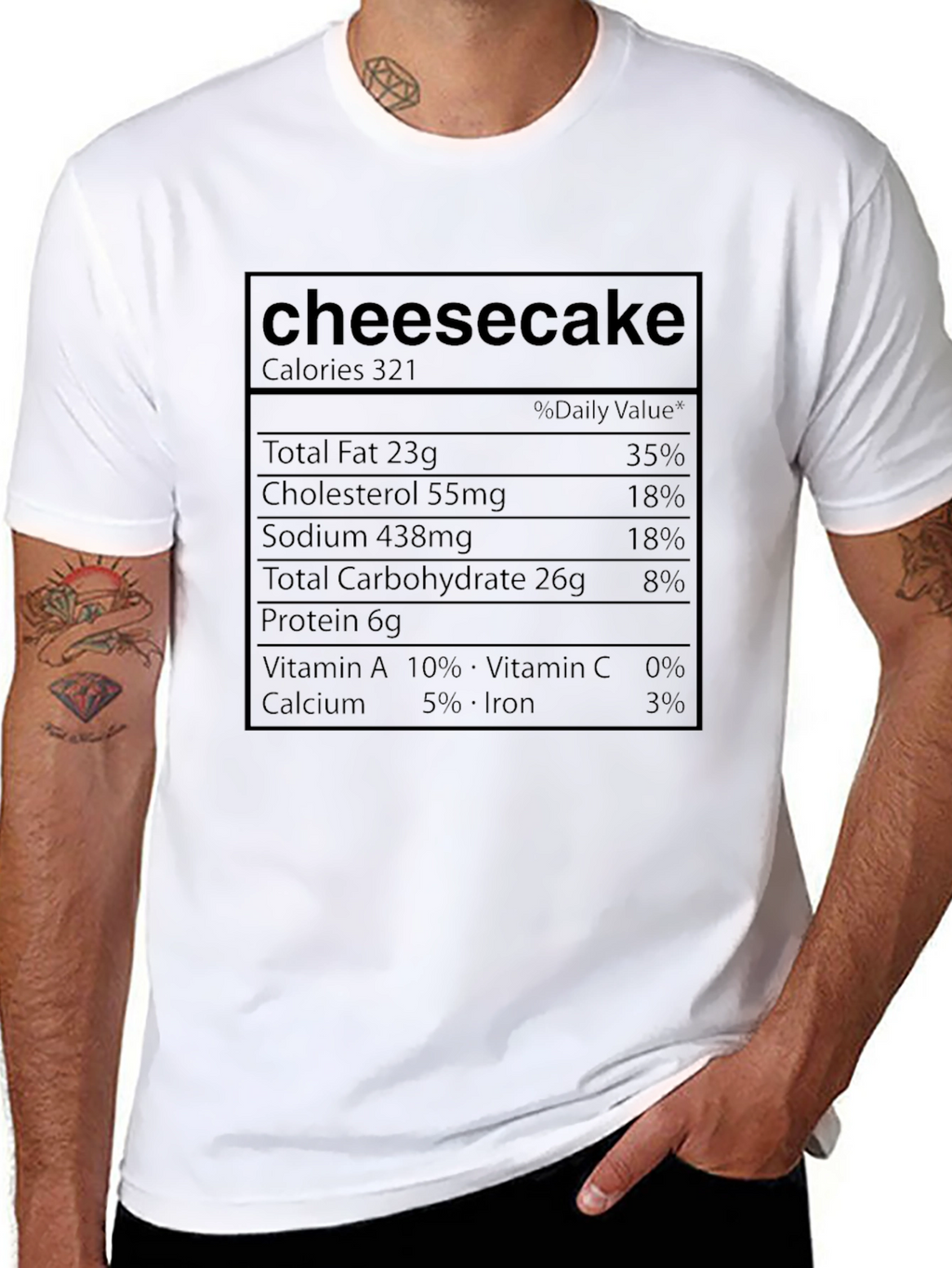Cheesecake Nutrition Facts Graphic T-Shirt