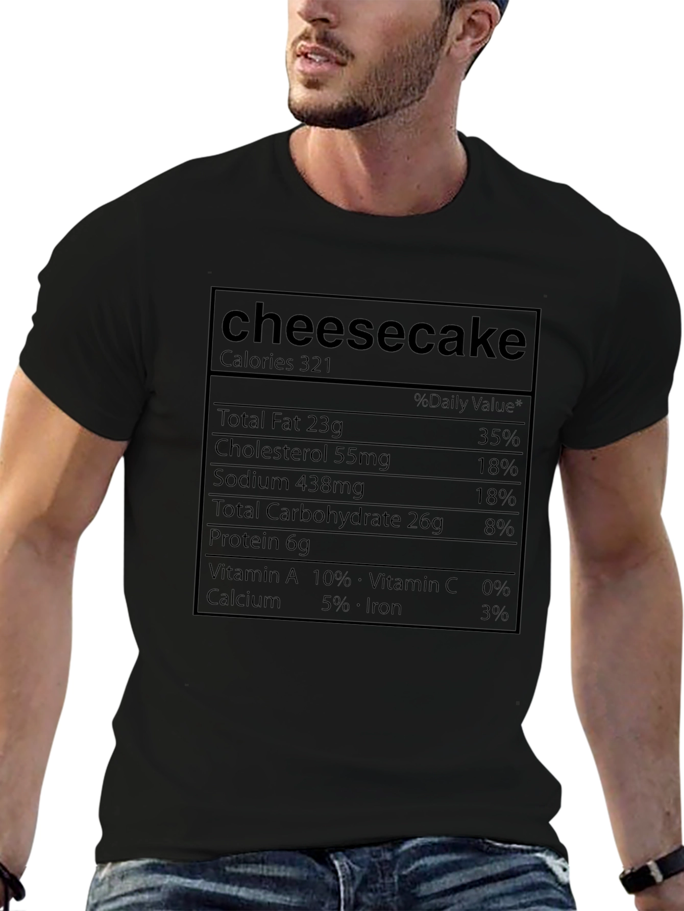 Cheesecake Nutrition Facts Graphic T-Shirt