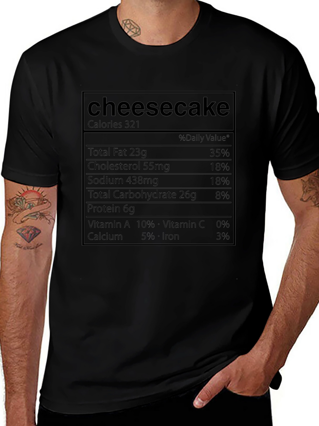 Cheesecake Nutrition Facts Graphic T-Shirt