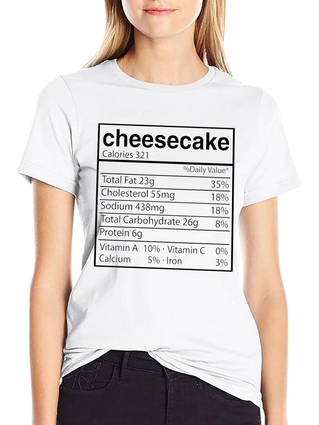 Cheesecake Nutrition Facts Graphic T-Shirt