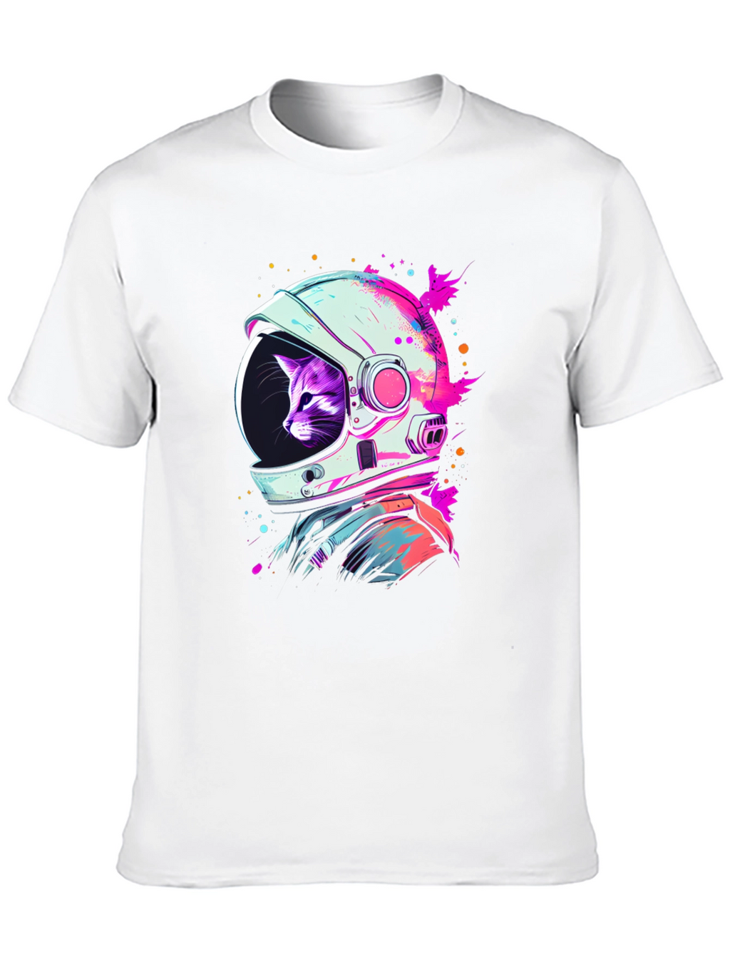 Cat Astronaut Black T-Shirt - Space Purrfect!