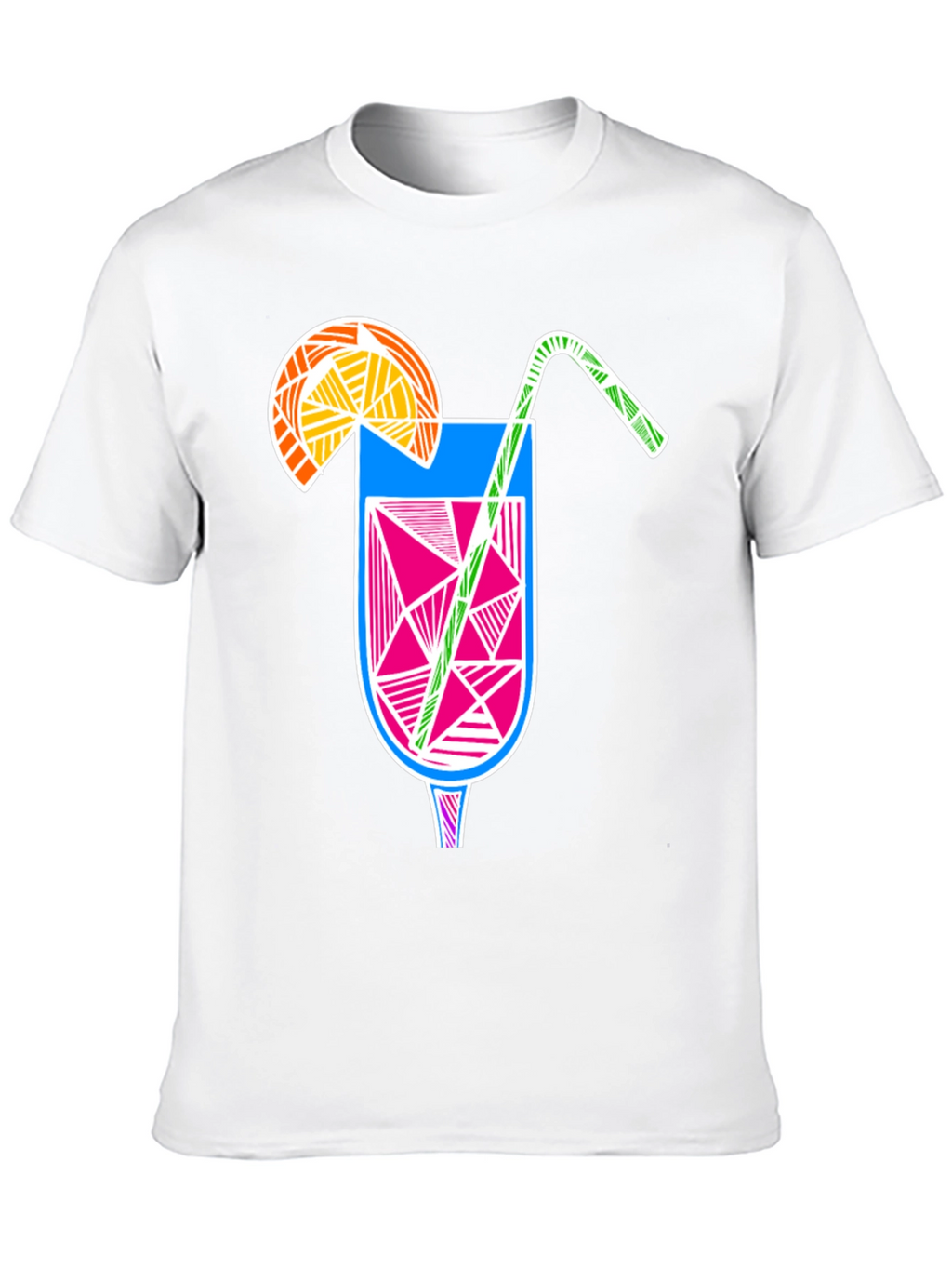 Abstract Cocktail Graphic Tee - Modern Black T-Shirt