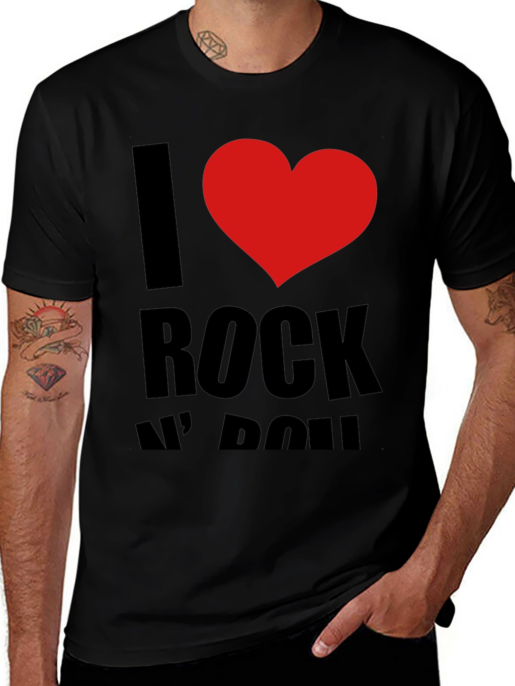 I Love Rock N Roll Black Graphic Tee