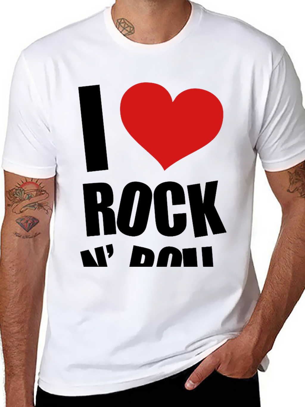 I Love Rock N Roll Black Graphic Tee