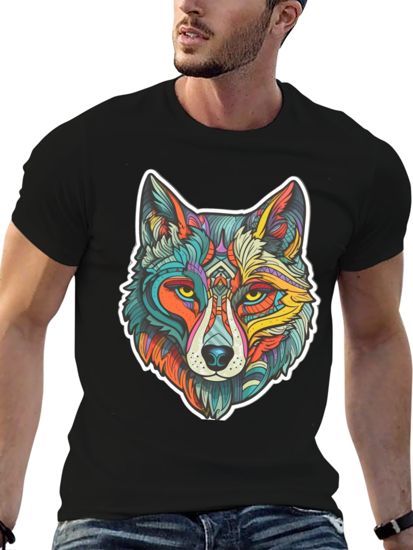 Vibrant Wolf Graphic Tee - Unisex Style