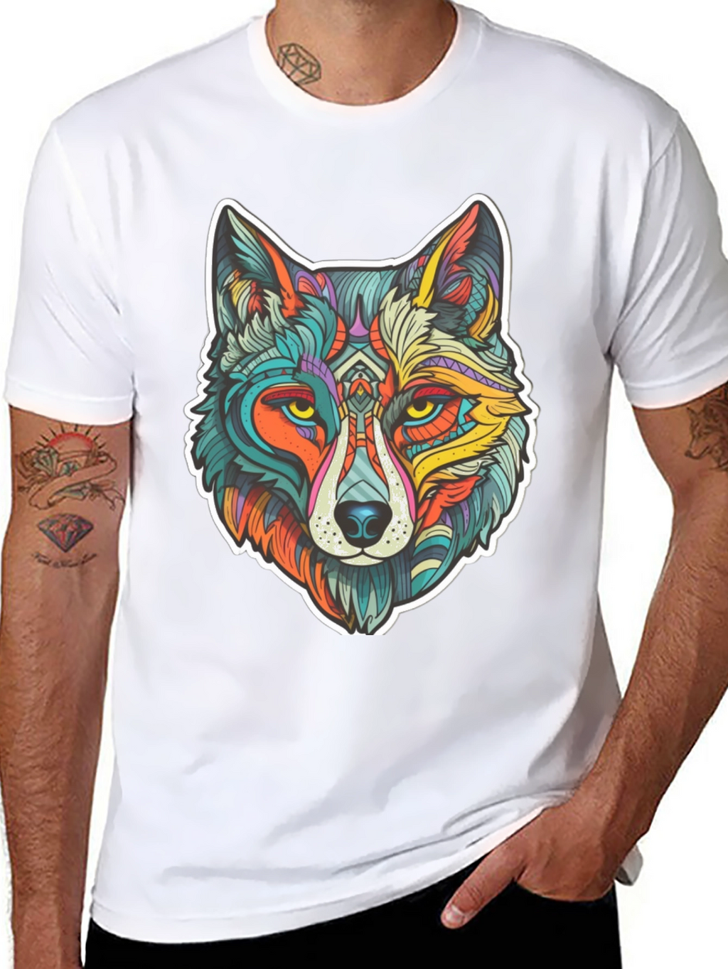 Vibrant Wolf Graphic Tee - Unisex Style