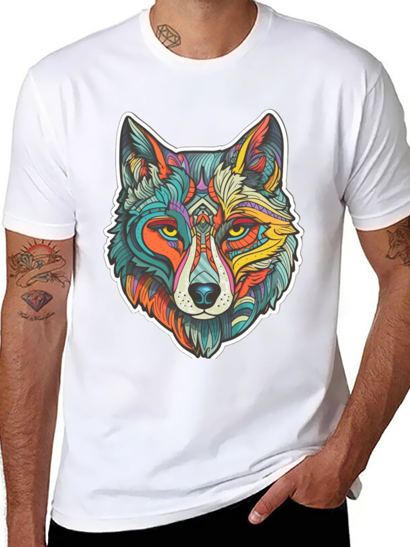 Vibrant Wolf Graphic Tee - Unisex Style