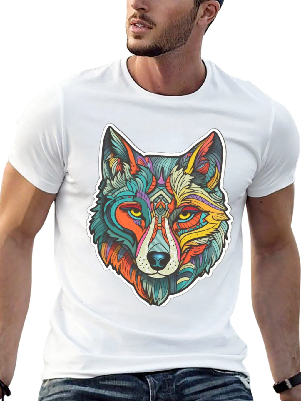 Vibrant Wolf Graphic Tee - Unisex Style