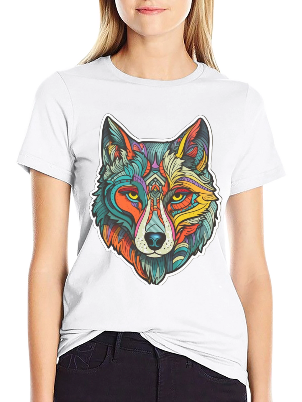Vibrant Wolf Graphic Tee - Unisex Style