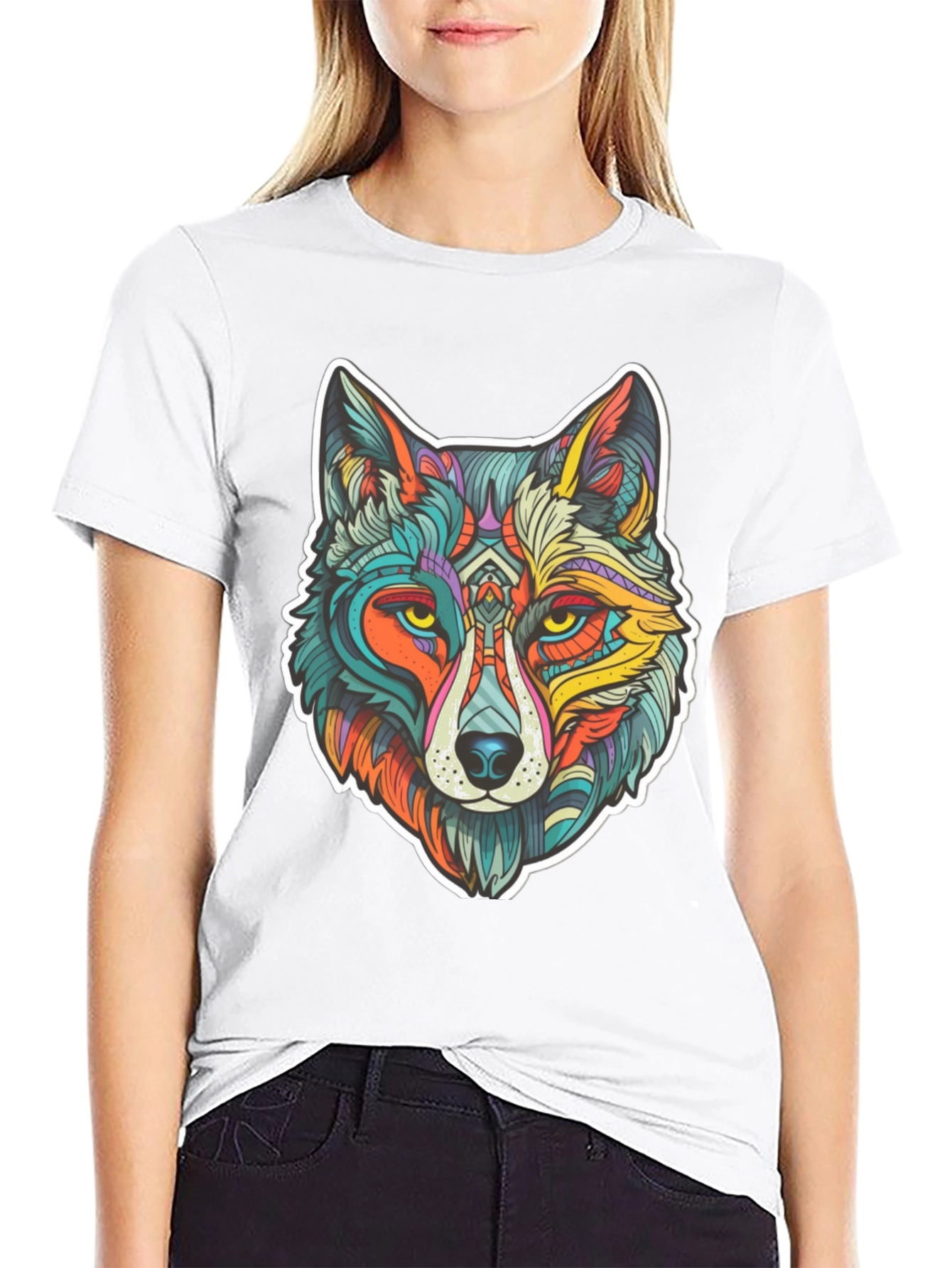 Vibrant Wolf Graphic Tee - Unisex Style