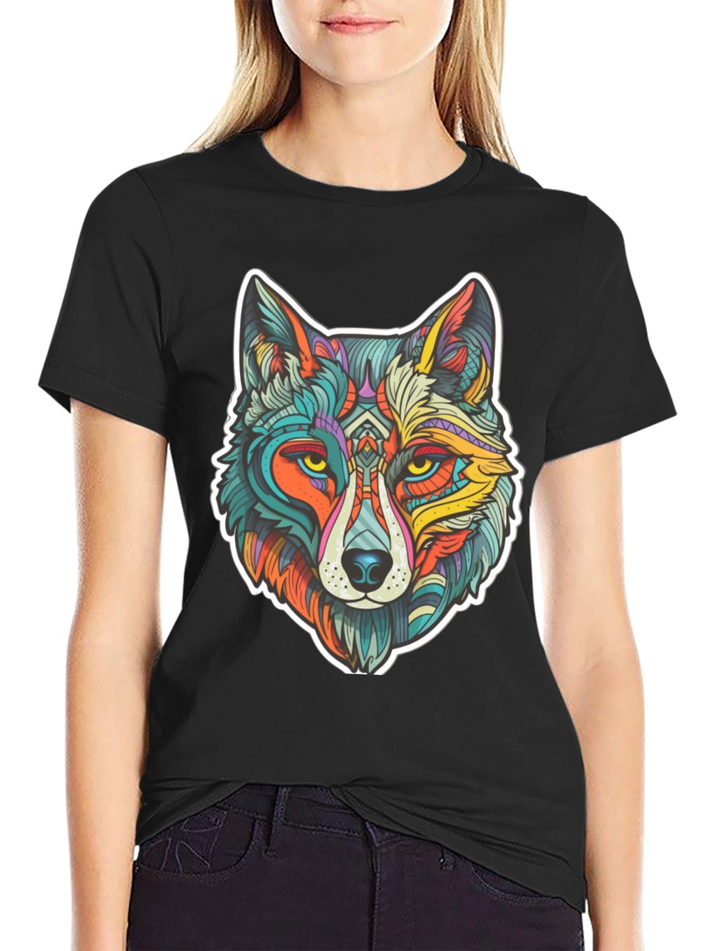 Vibrant Wolf Graphic Tee - Unisex Style