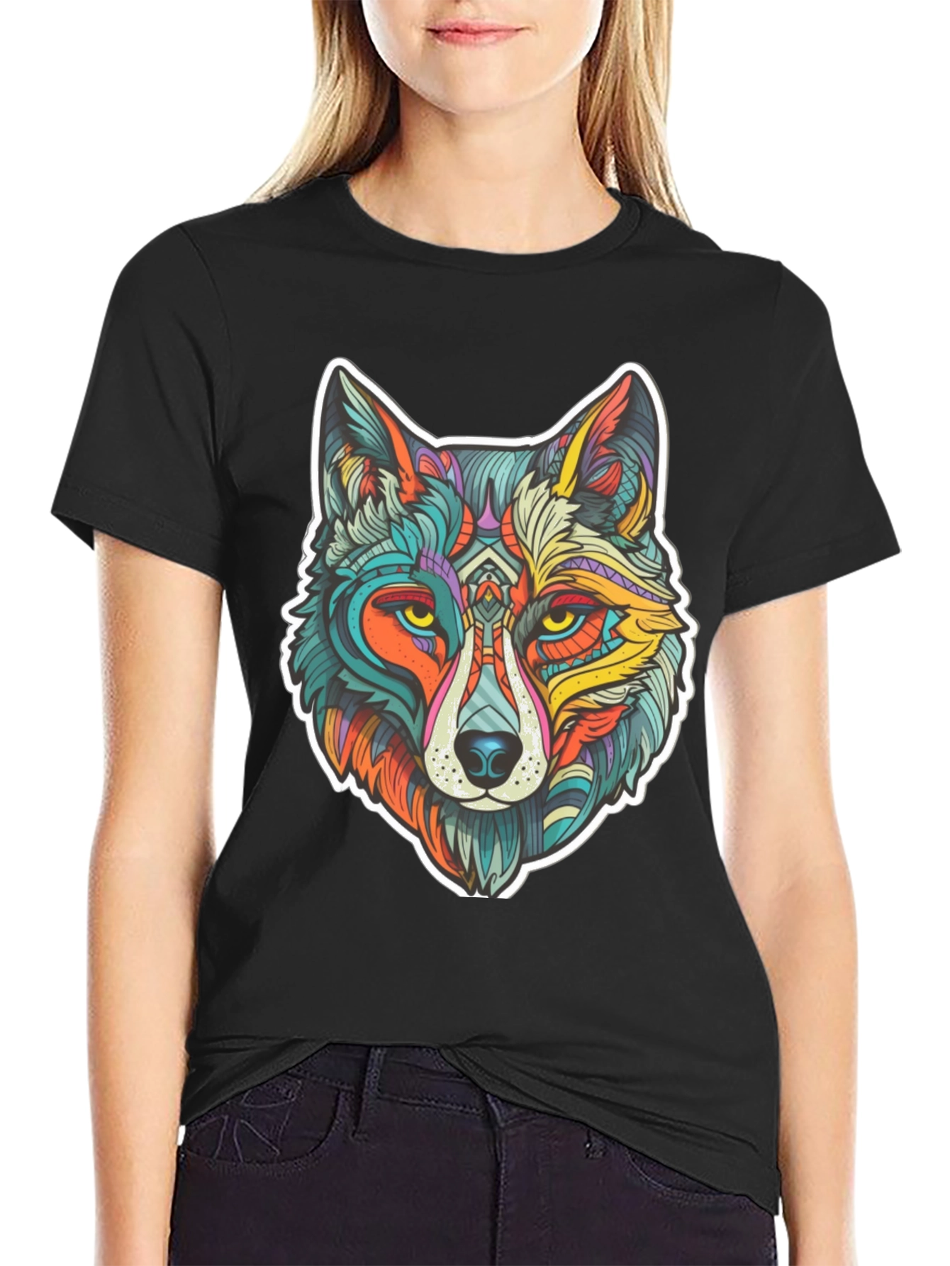 Vibrant Wolf Graphic Tee - Unisex Style