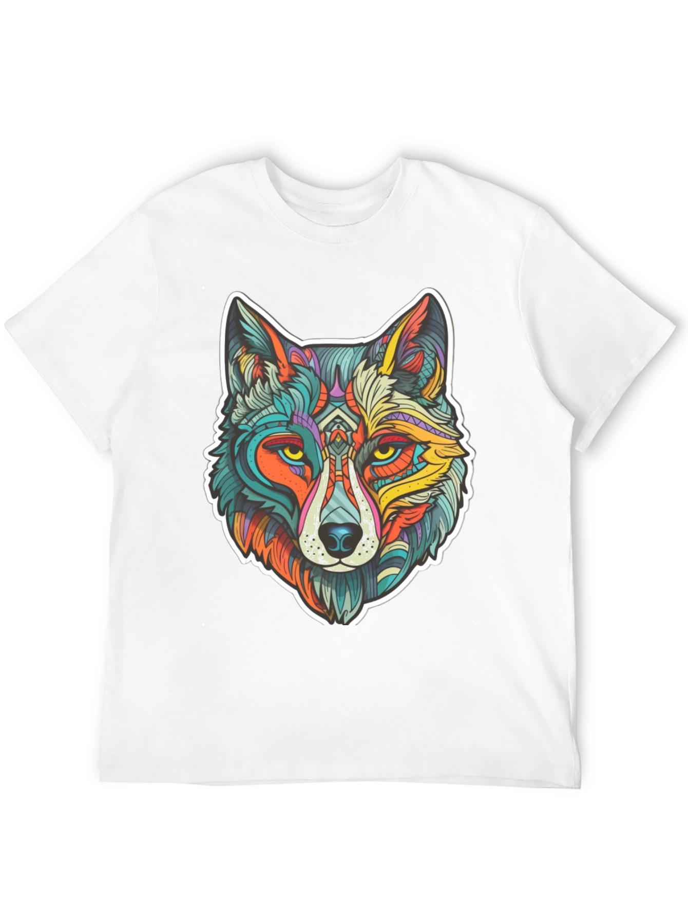 Vibrant Wolf Graphic Tee - Unisex Style
