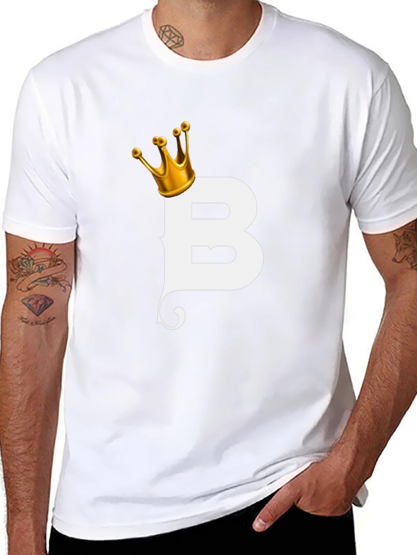 King B Black T-Shirt - Stylish Letter Graphic Tee