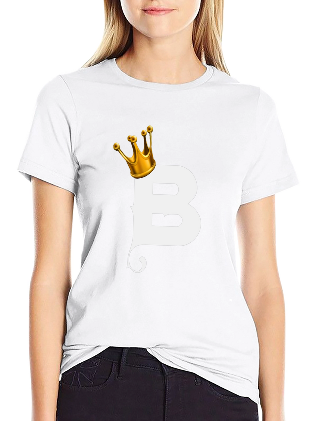 King B Black T-Shirt - Stylish Letter Graphic Tee