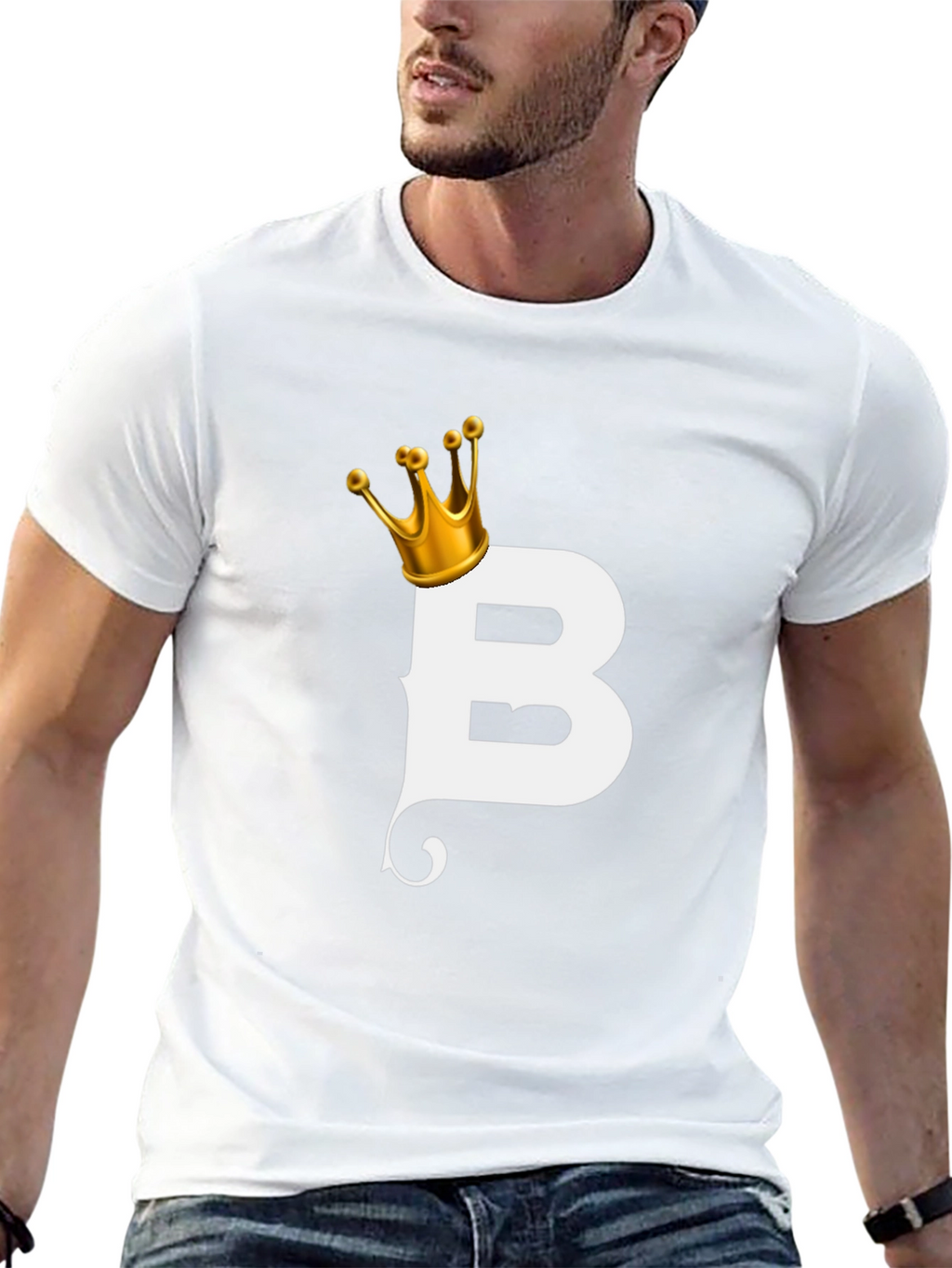 King B Black T-Shirt - Stylish Letter Graphic Tee