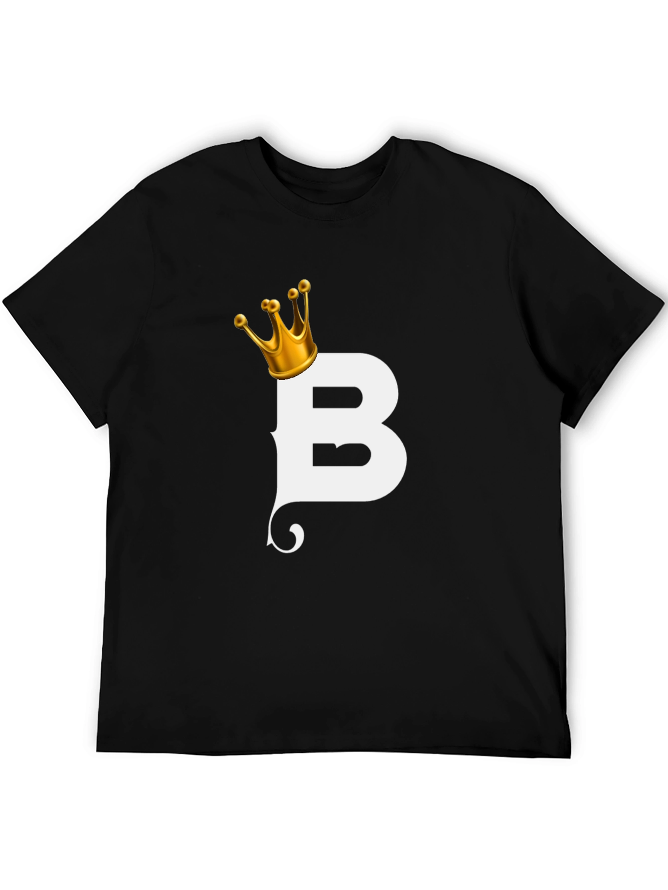 King B Black T-Shirt - Stylish Letter Graphic Tee