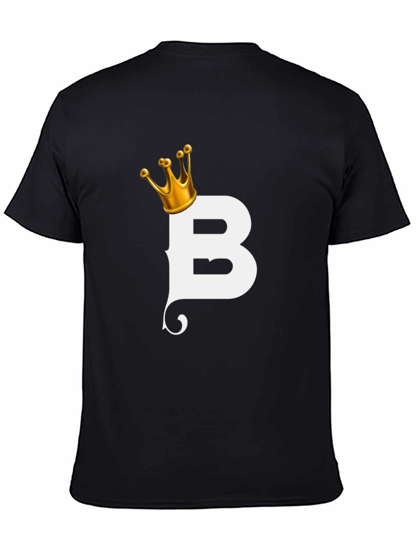 King B Black T-Shirt - Stylish Letter Graphic Tee