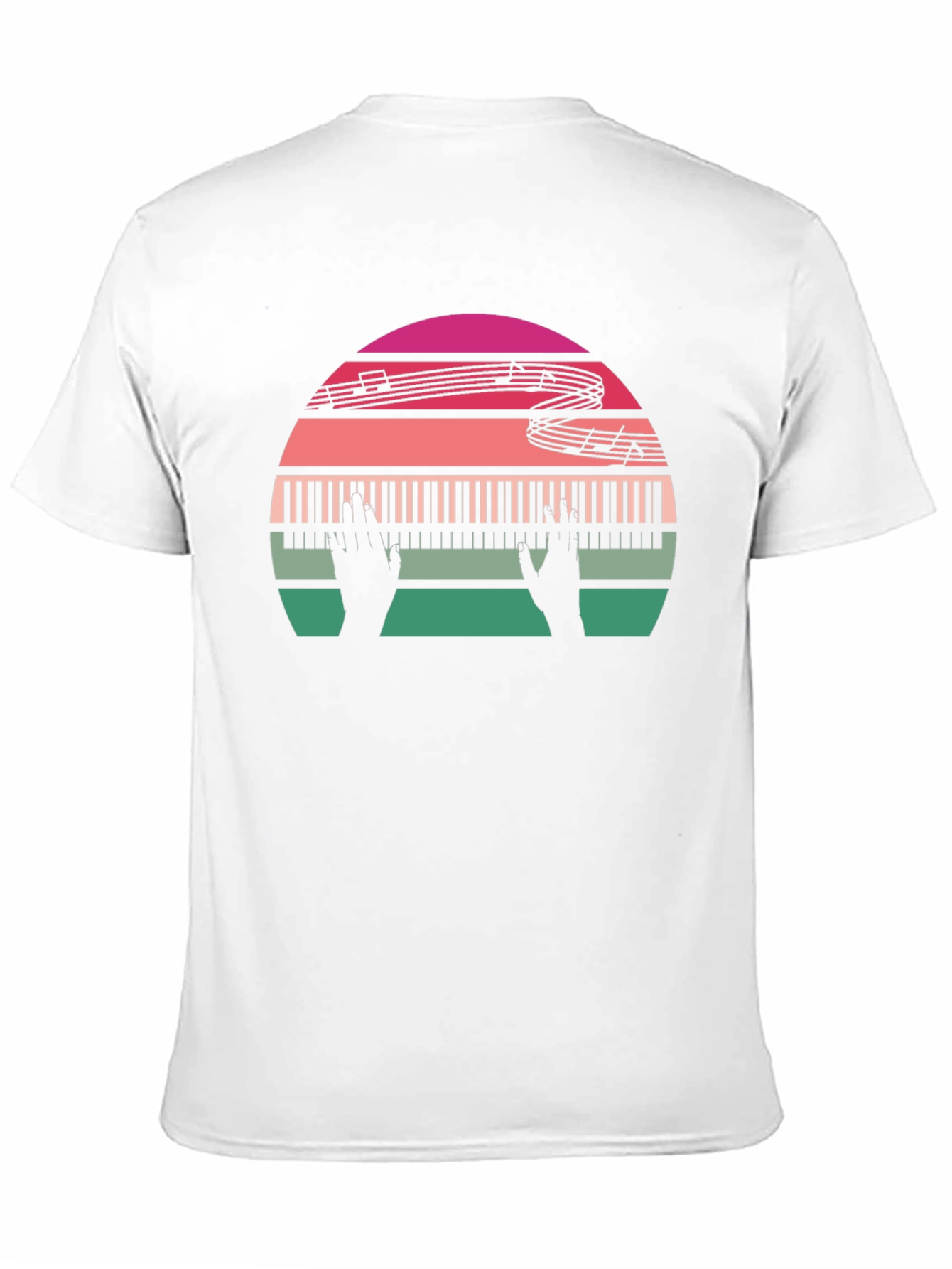 Retro Music Lover Piano Sunset Graphic Tee