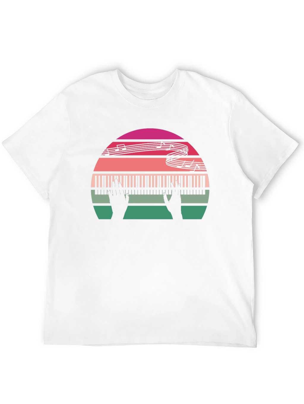 Retro Music Lover Piano Sunset Graphic Tee