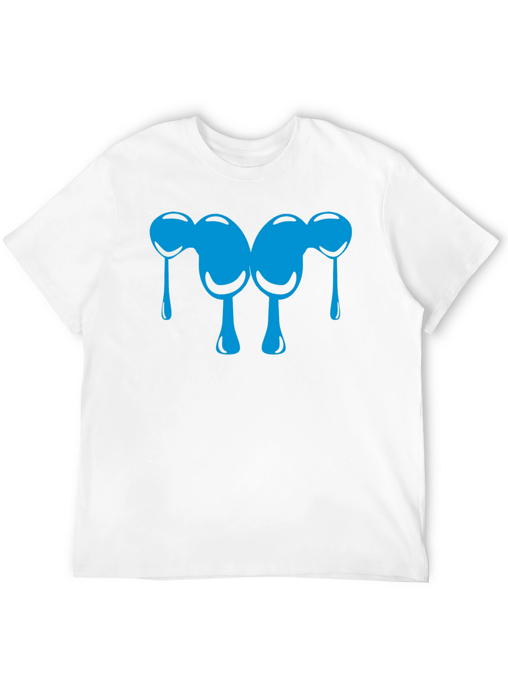Abstract Blue Drip Design Black T-Shirt