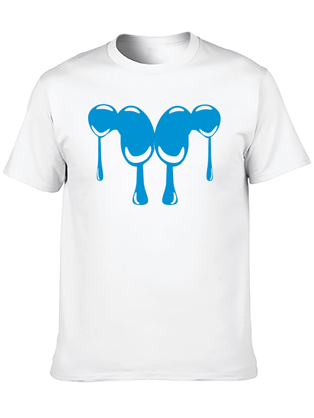 Abstract Blue Drip Design Black T-Shirt
