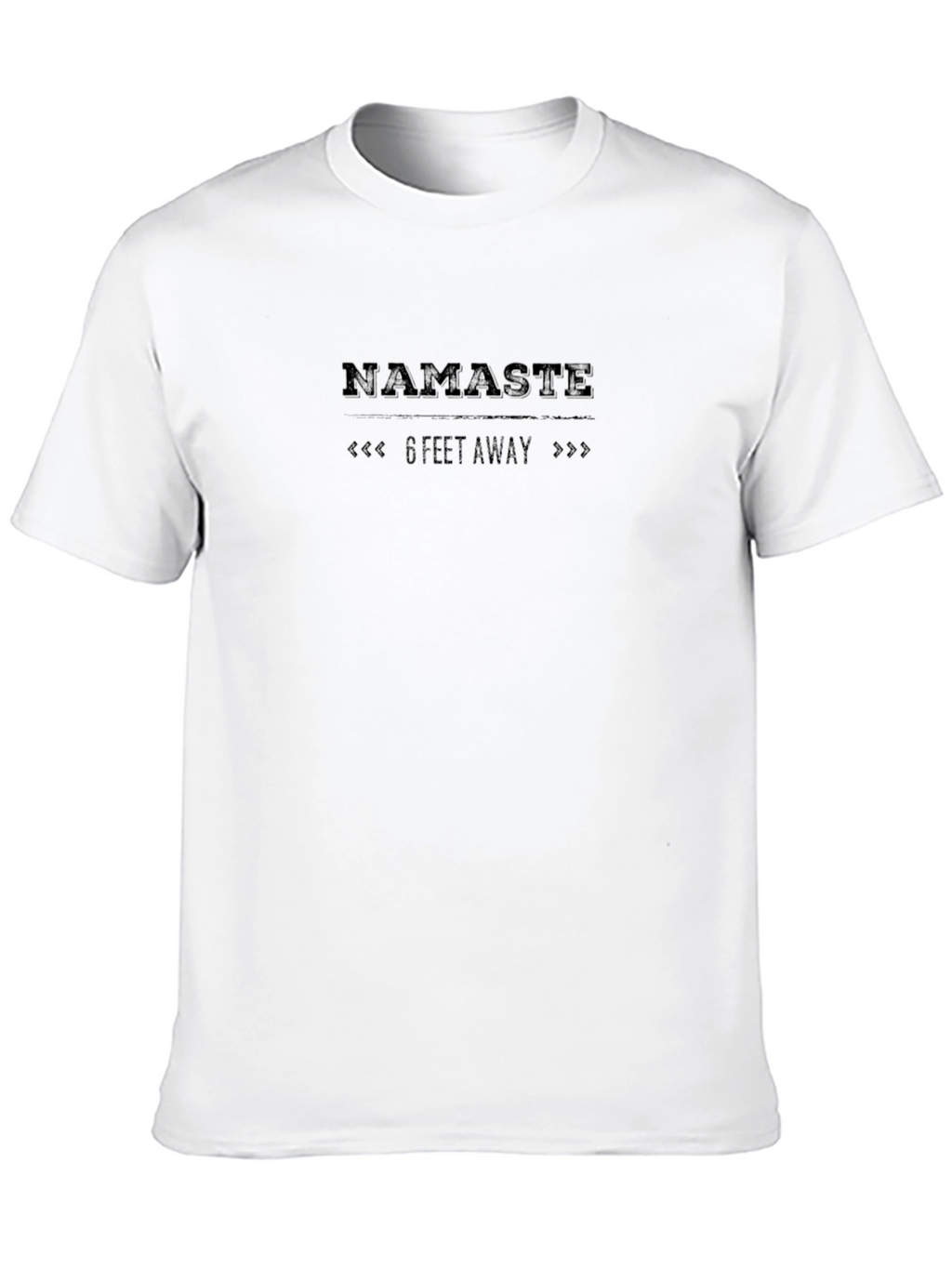 Namaste 6 Feet Away Black T-Shirt