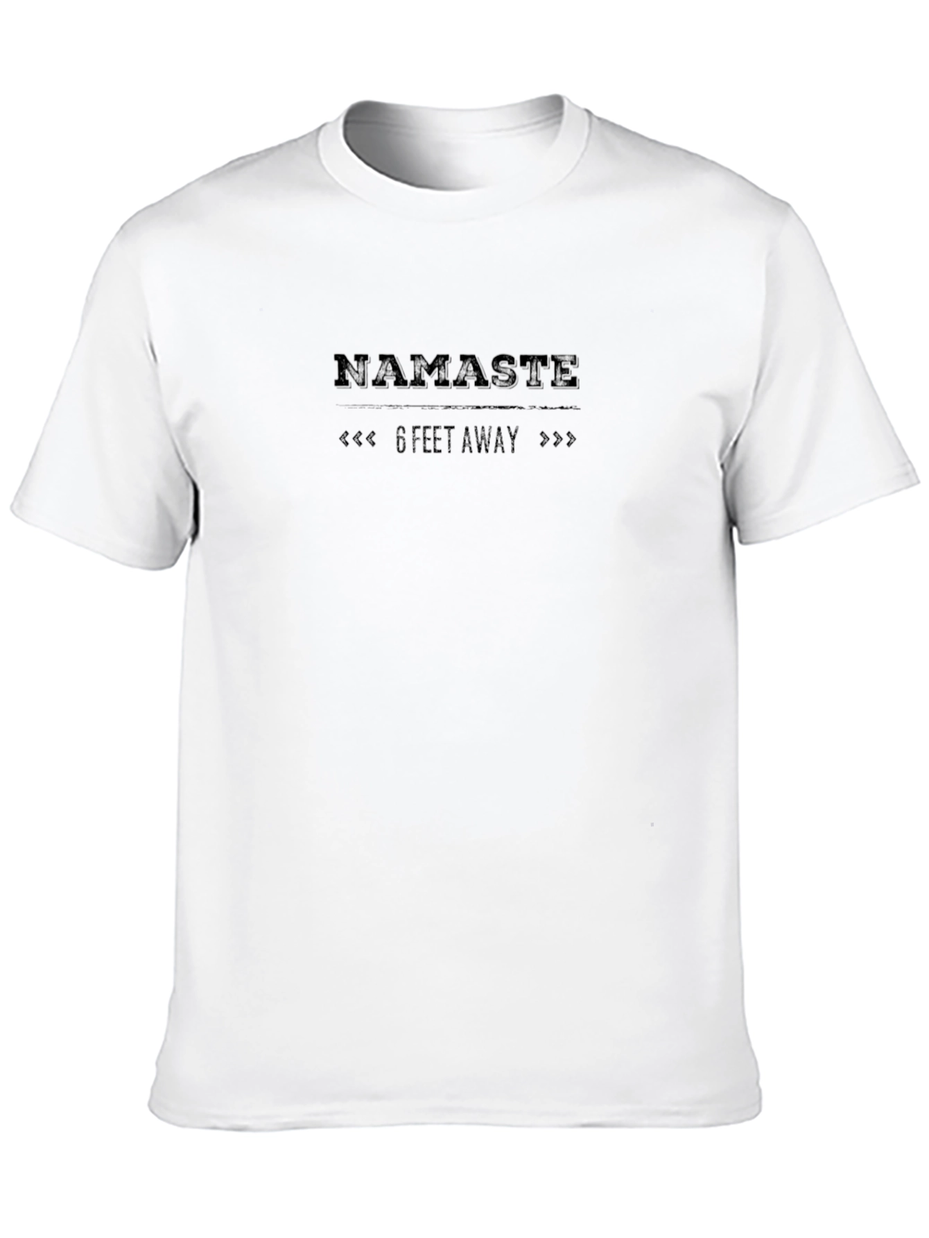 Namaste 6 Feet Away Black T-Shirt