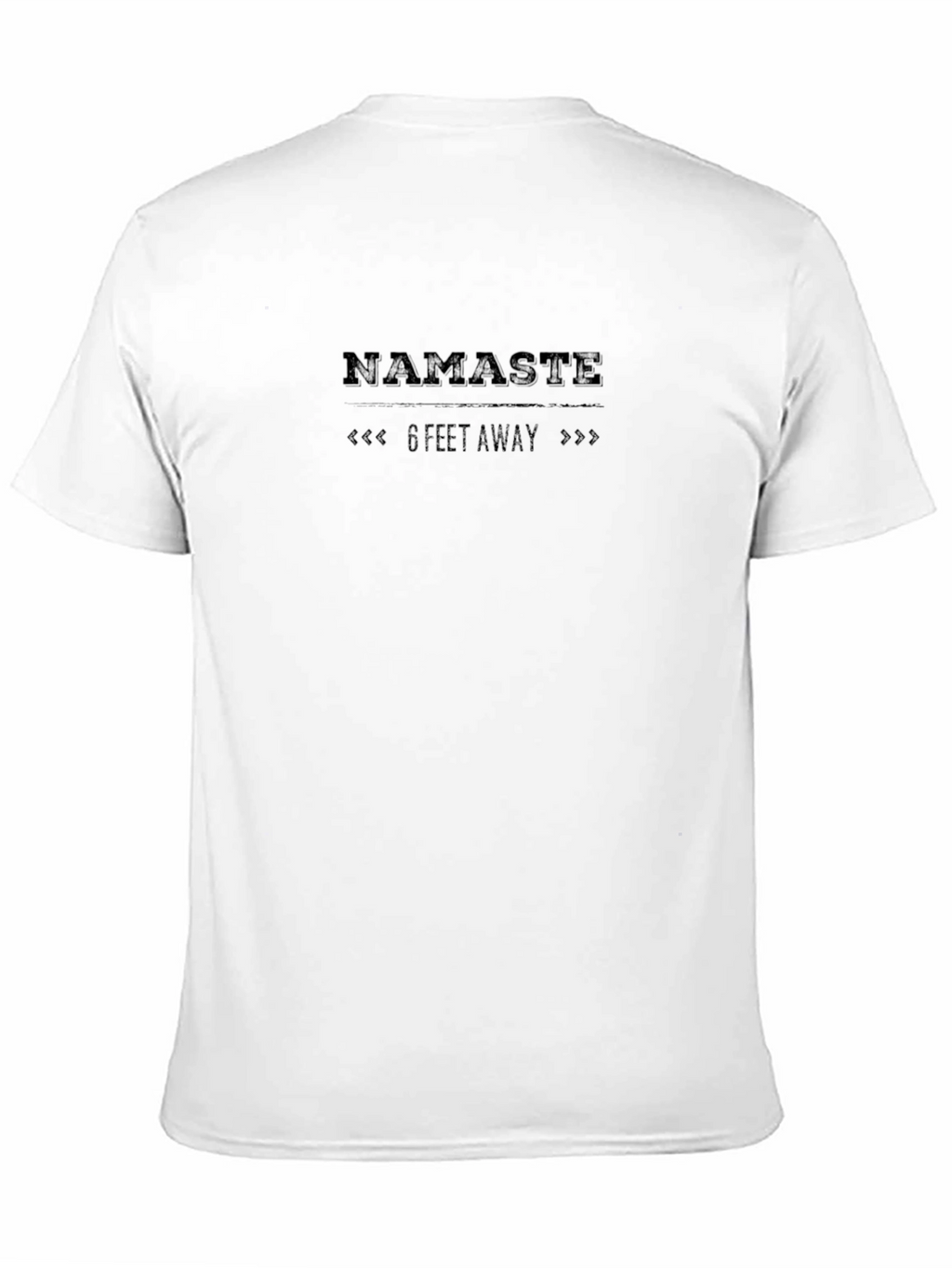 Namaste 6 Feet Away Black T-Shirt