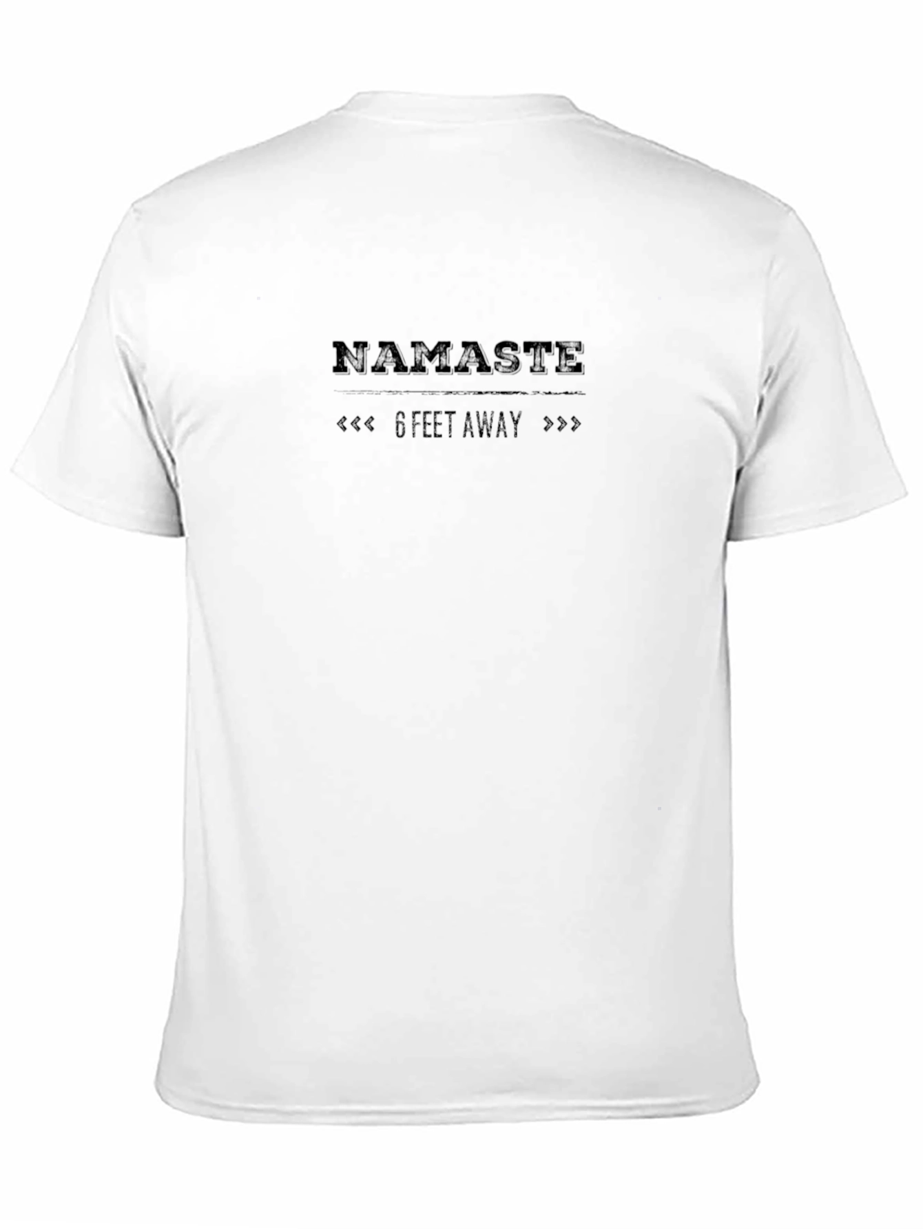 Namaste 6 Feet Away Black T-Shirt