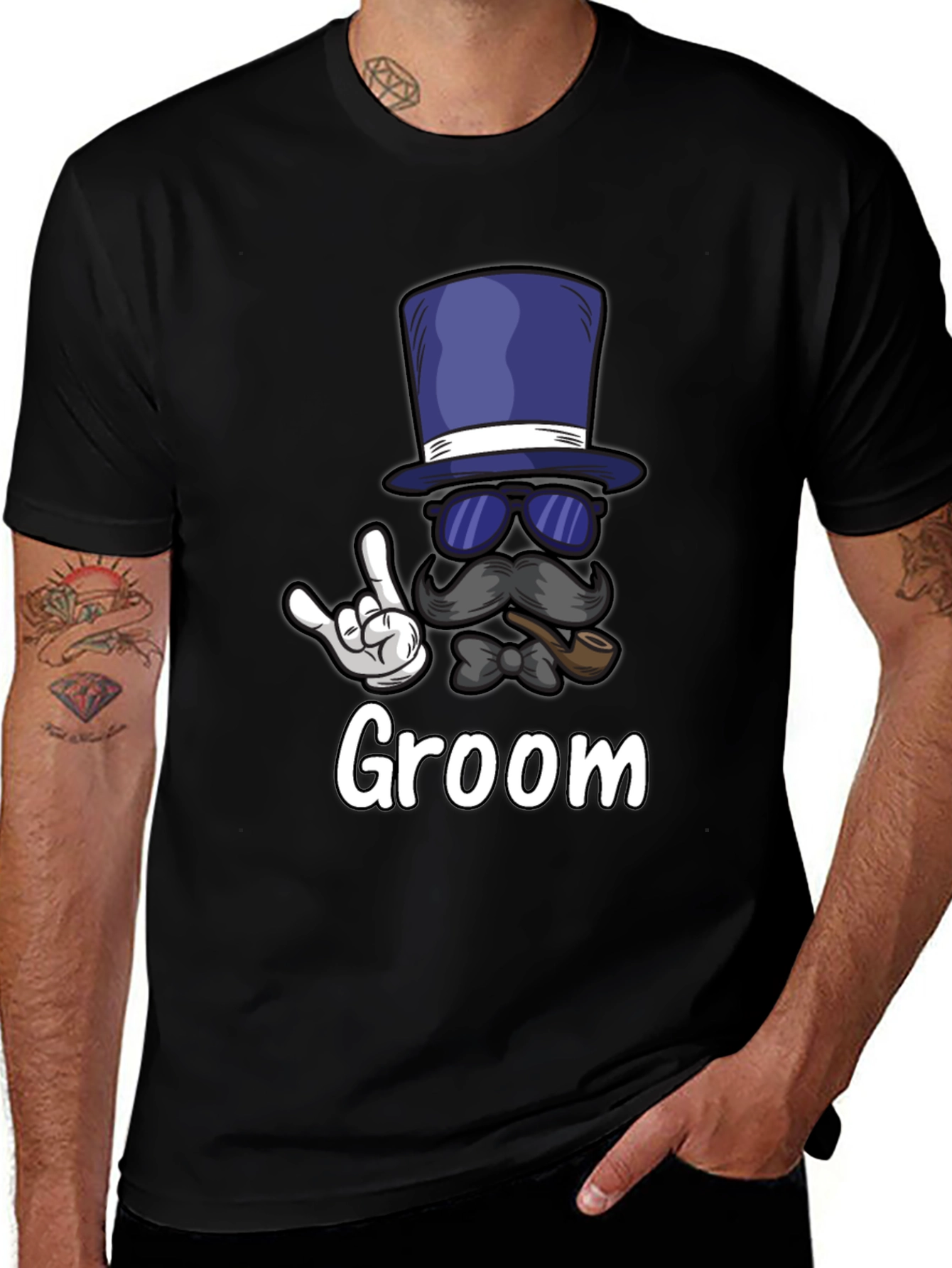 Groom Bachelor Party T-Shirt: Fun Top Hat Design