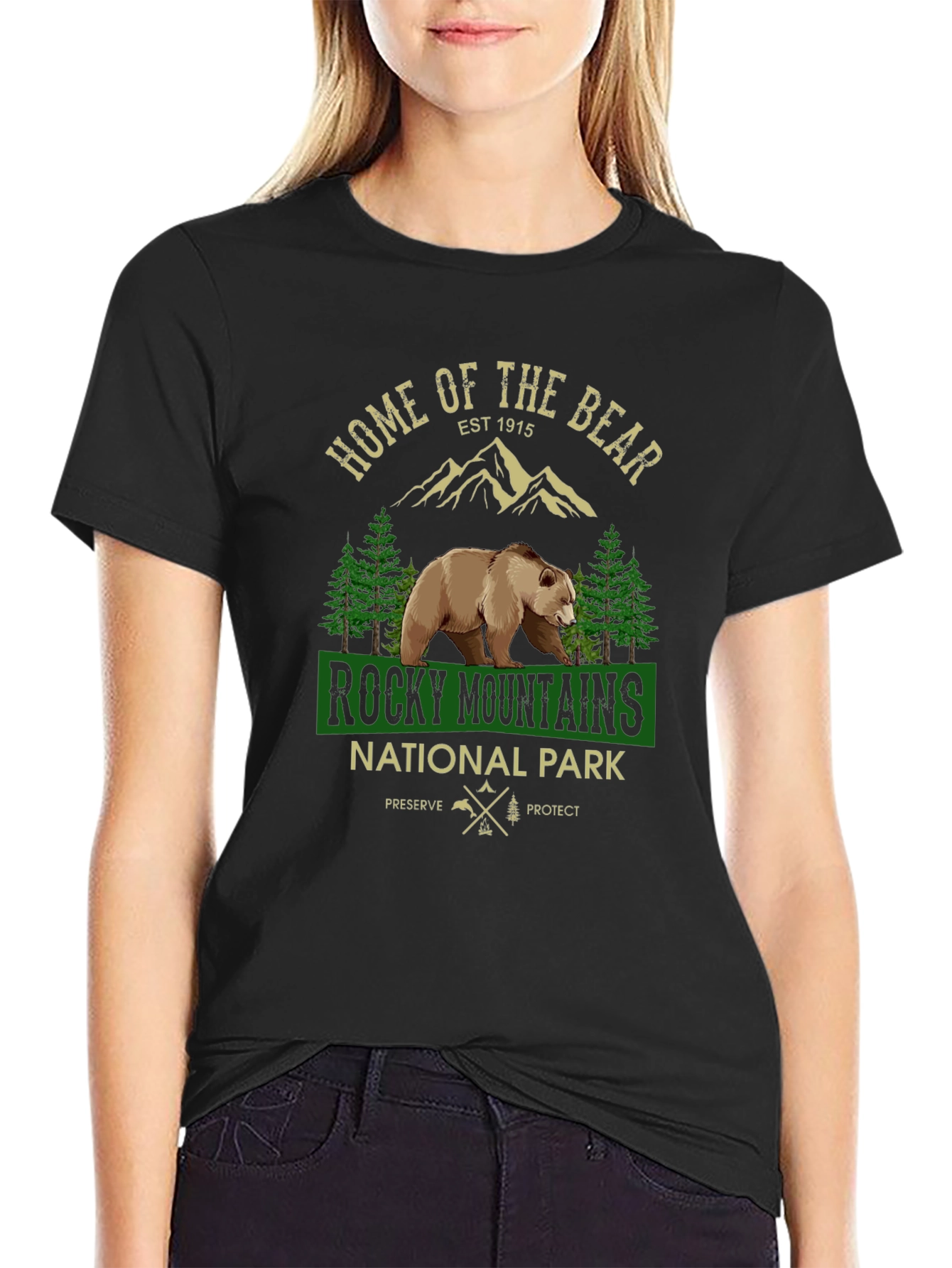 Rocky Mountains National Park Bear Graphic T-Shirt