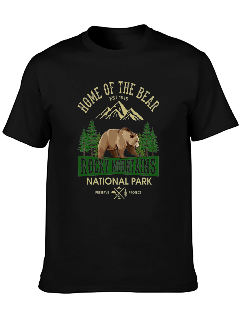 Rocky Mountains National Park Bear Graphic T-Shirt