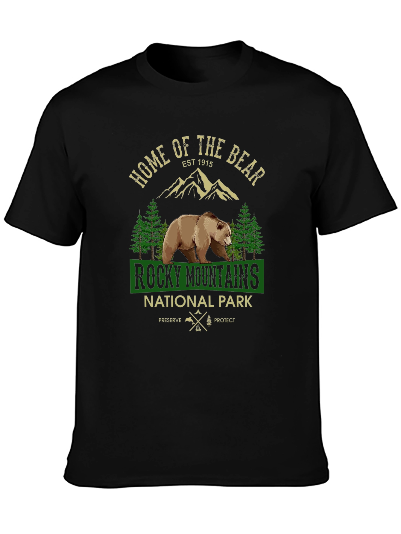 Rocky Mountains National Park Bear Graphic T-Shirt