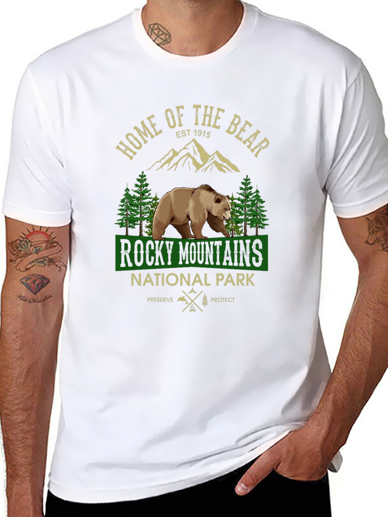 Rocky Mountains National Park Bear Graphic T-Shirt
