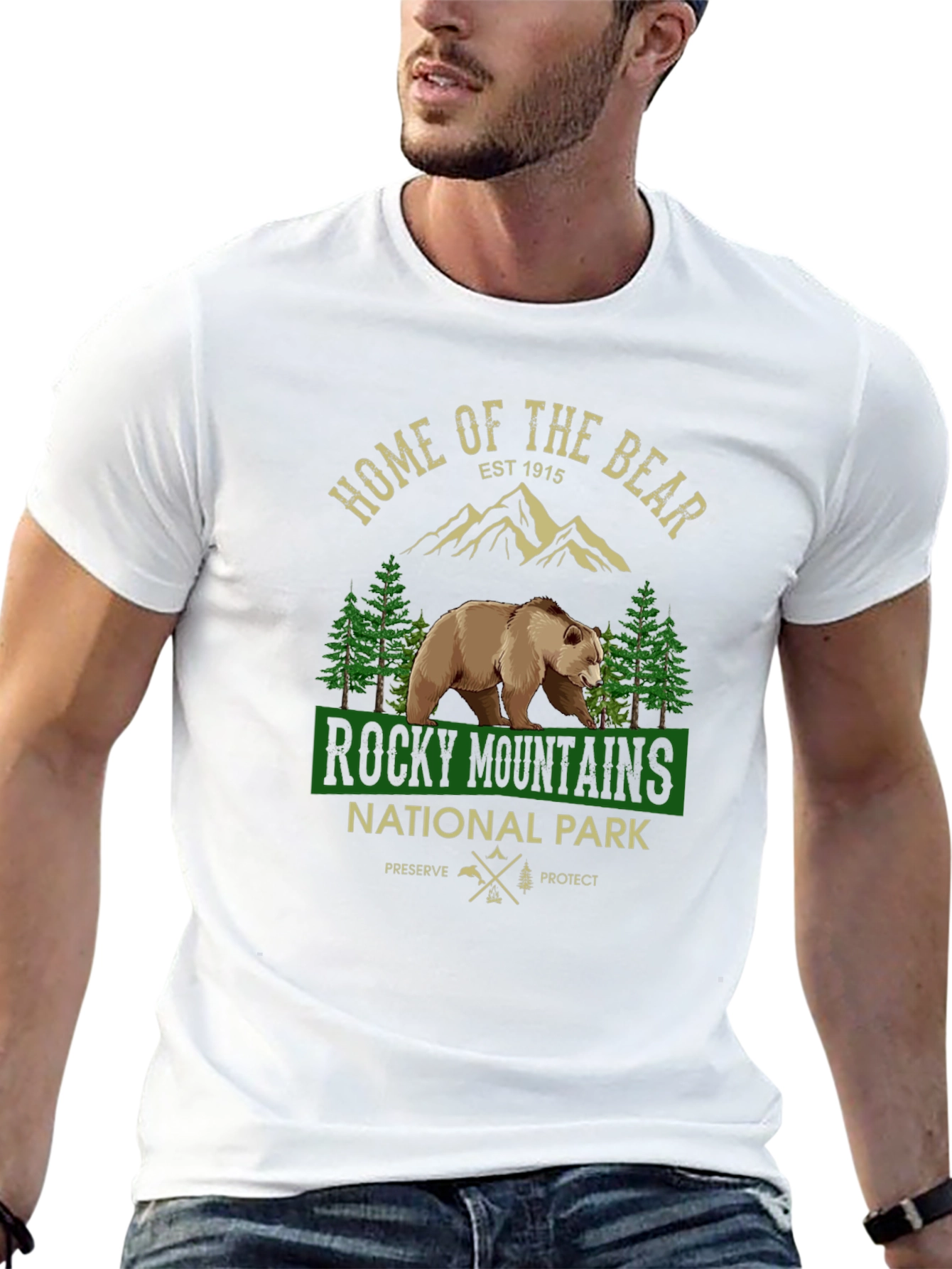 Rocky Mountains National Park Bear Graphic T-Shirt