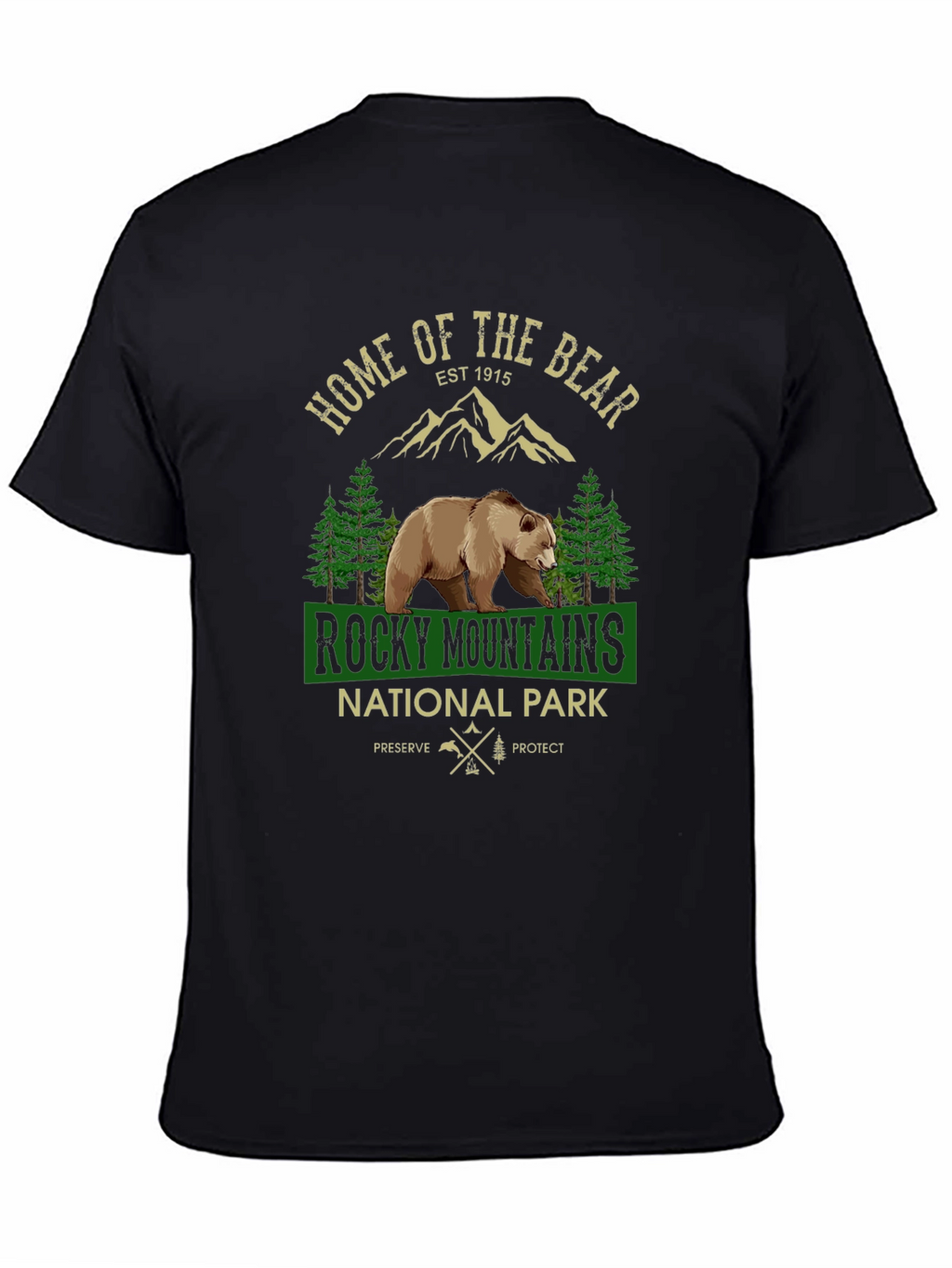 Rocky Mountains National Park Bear Graphic T-Shirt