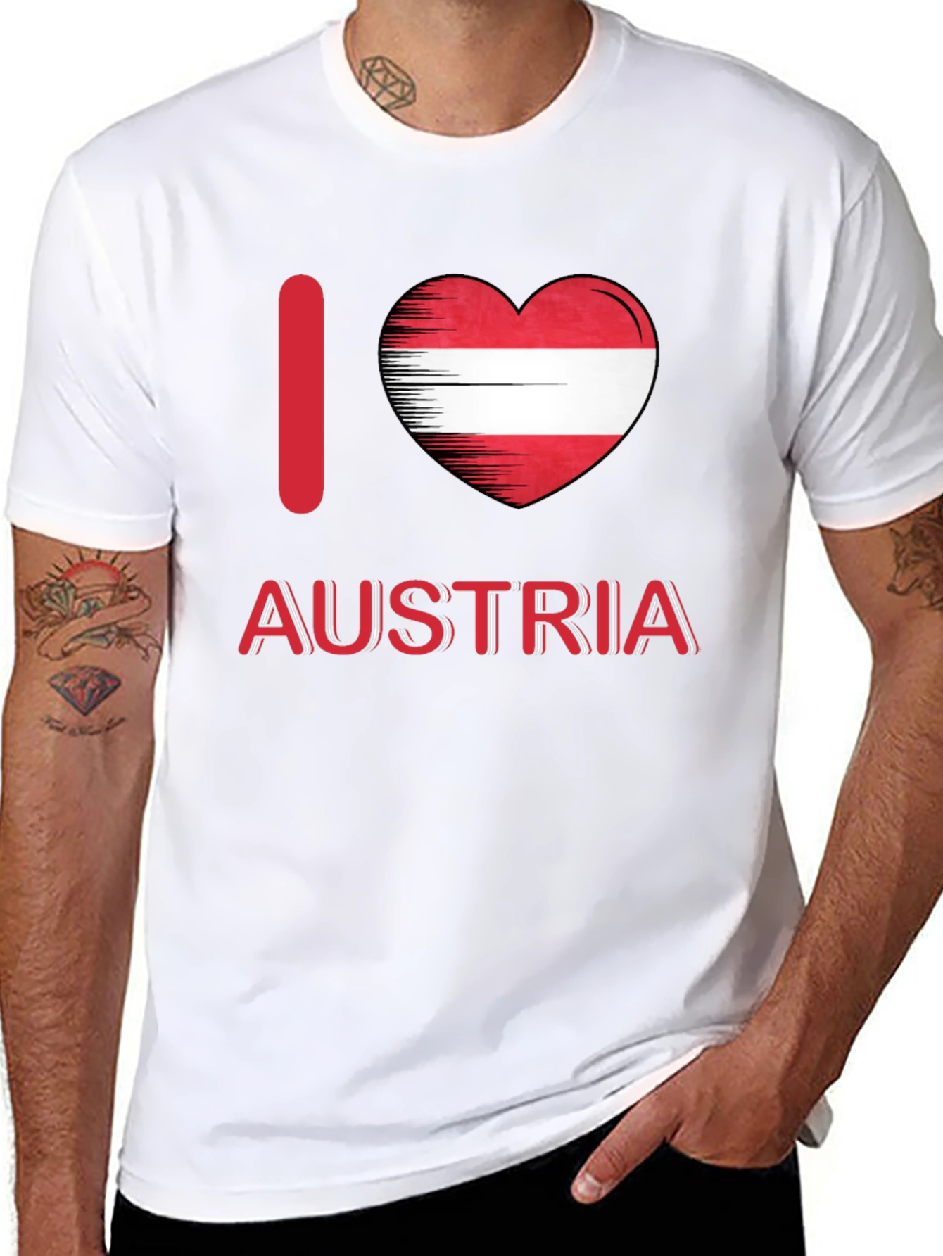 I Love Austria T-Shirt Austrian Flag Heart