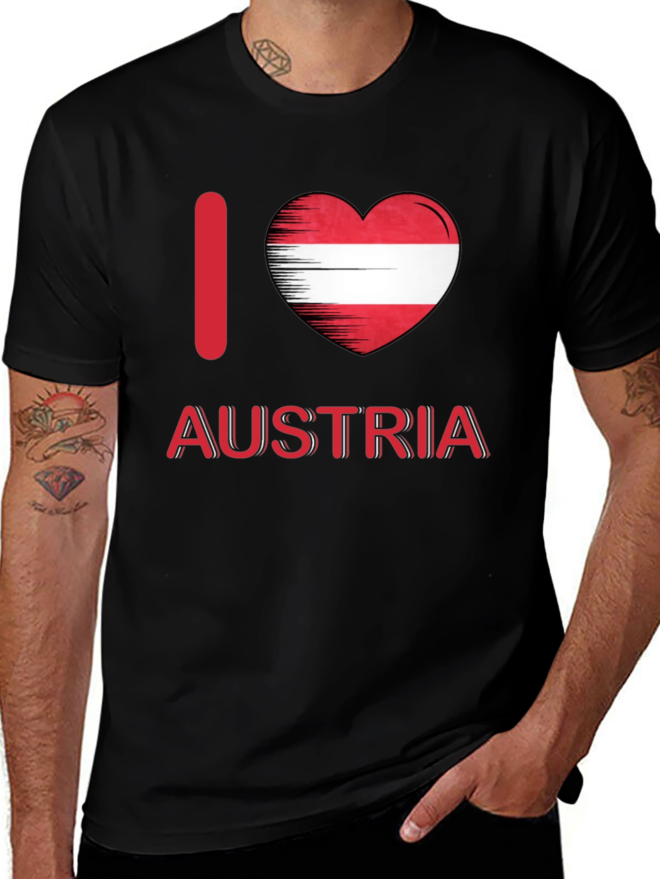 I Love Austria T-Shirt Austrian Flag Heart