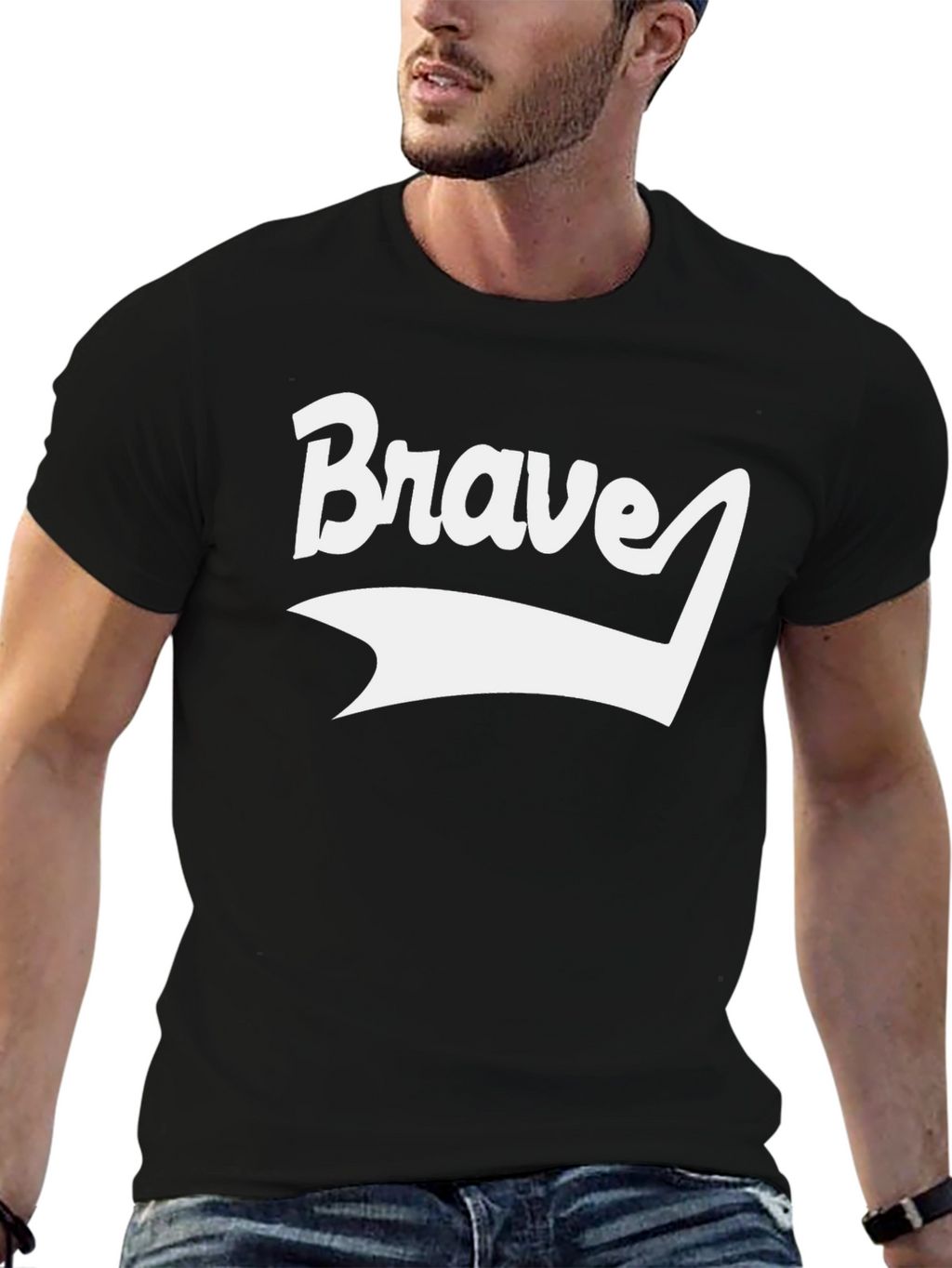 Brave Graphic Tee - Black Short Sleeve T-Shirt