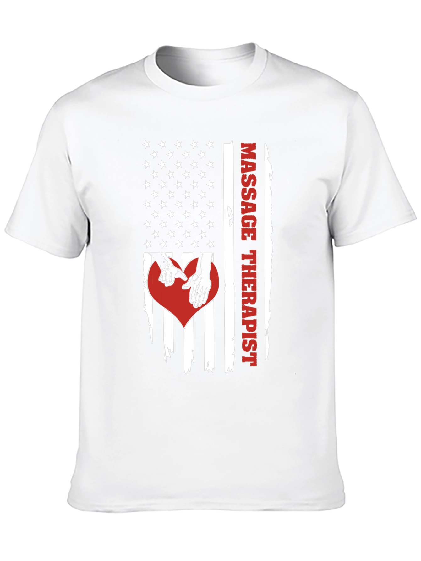Massage Therapist American Flag Graphic T-Shirt