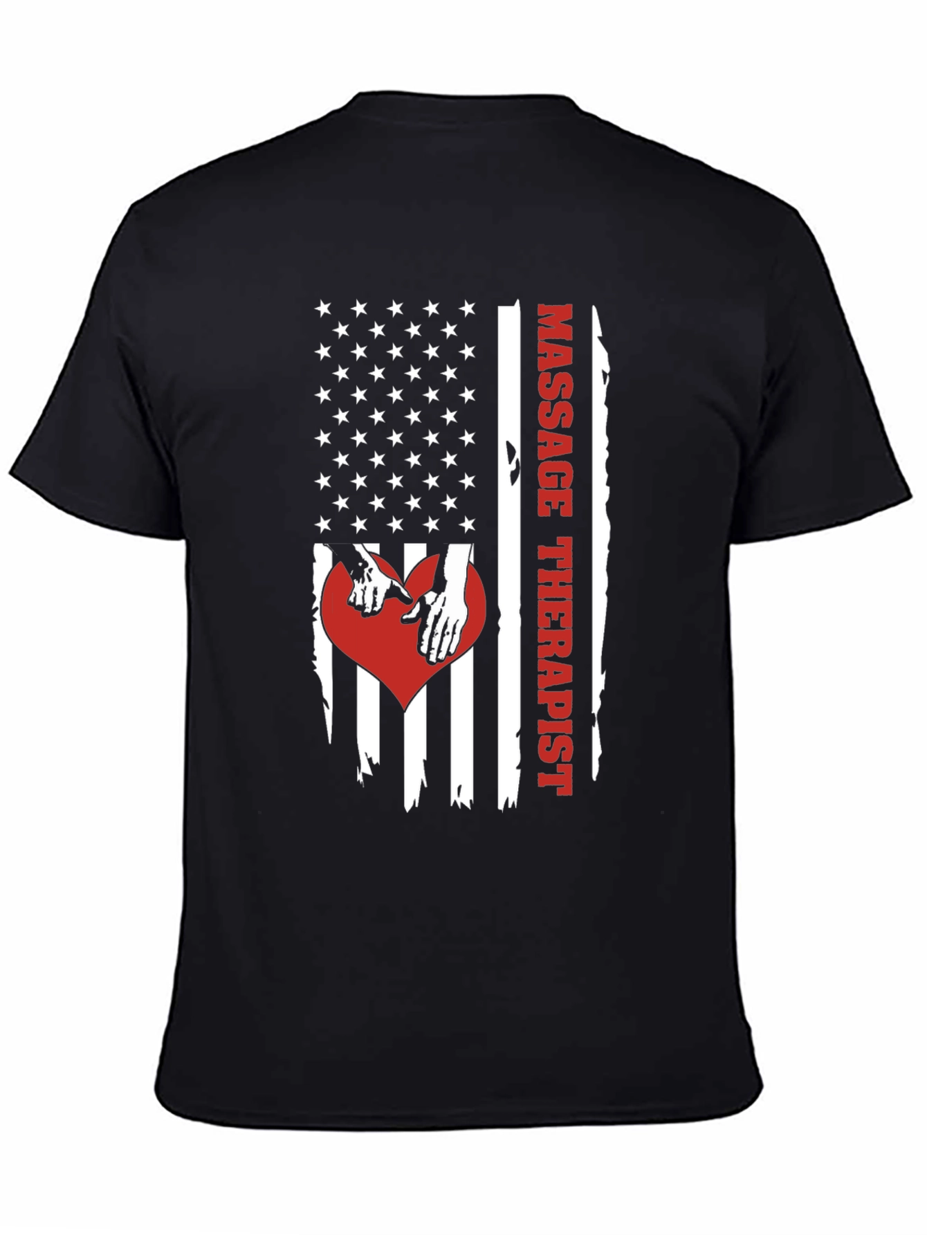 Massage Therapist American Flag Graphic T-Shirt