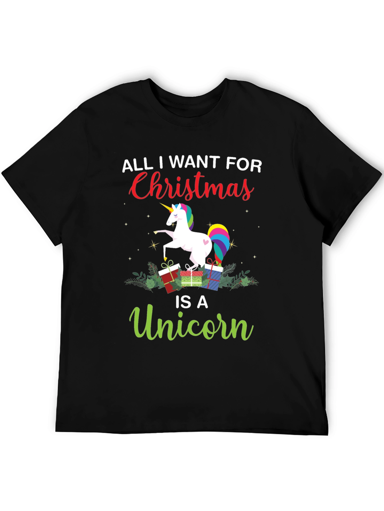 Unicorn Christmas T-Shirt: All I Want for Christmas is a Unicorn
