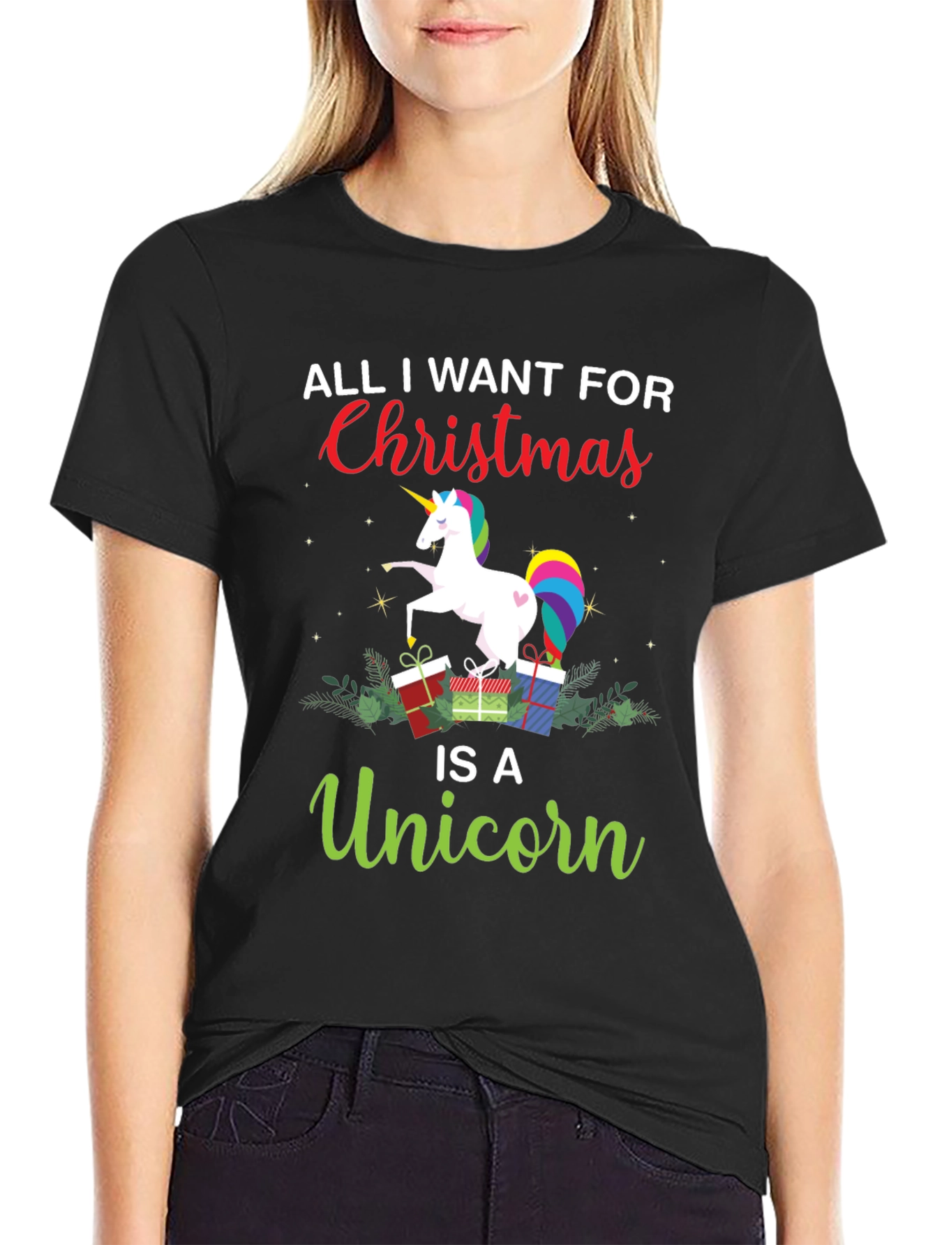 Unicorn Christmas T-Shirt: All I Want for Christmas is a Unicorn