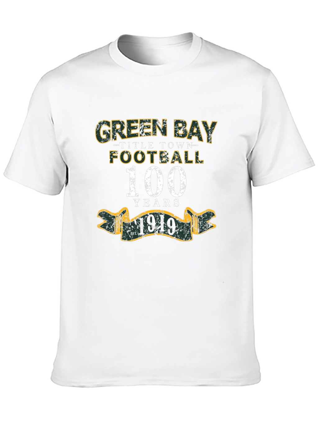 Green Bay Football 100 Years Black T-Shirt