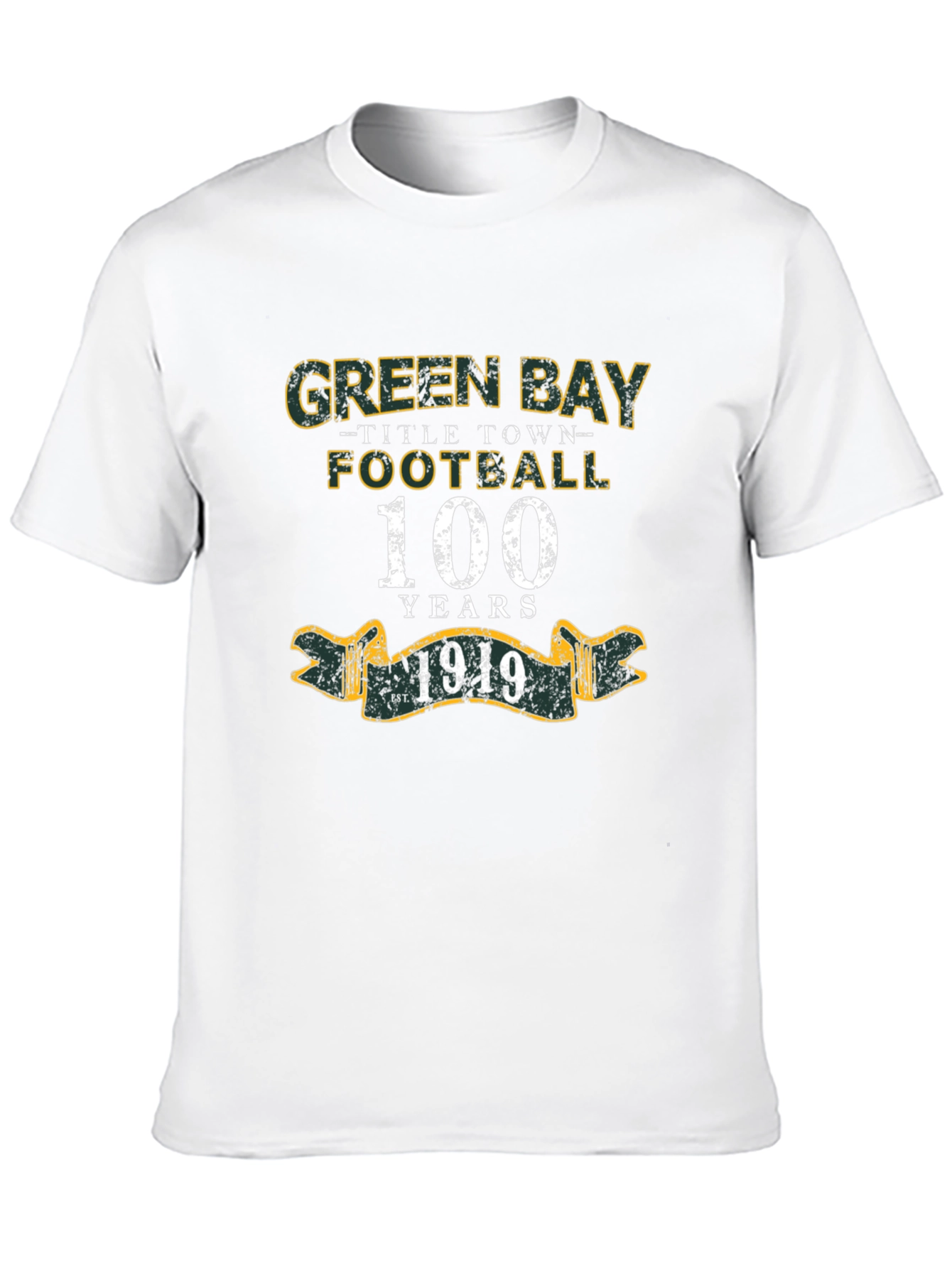 Green Bay Football 100 Years Black T-Shirt