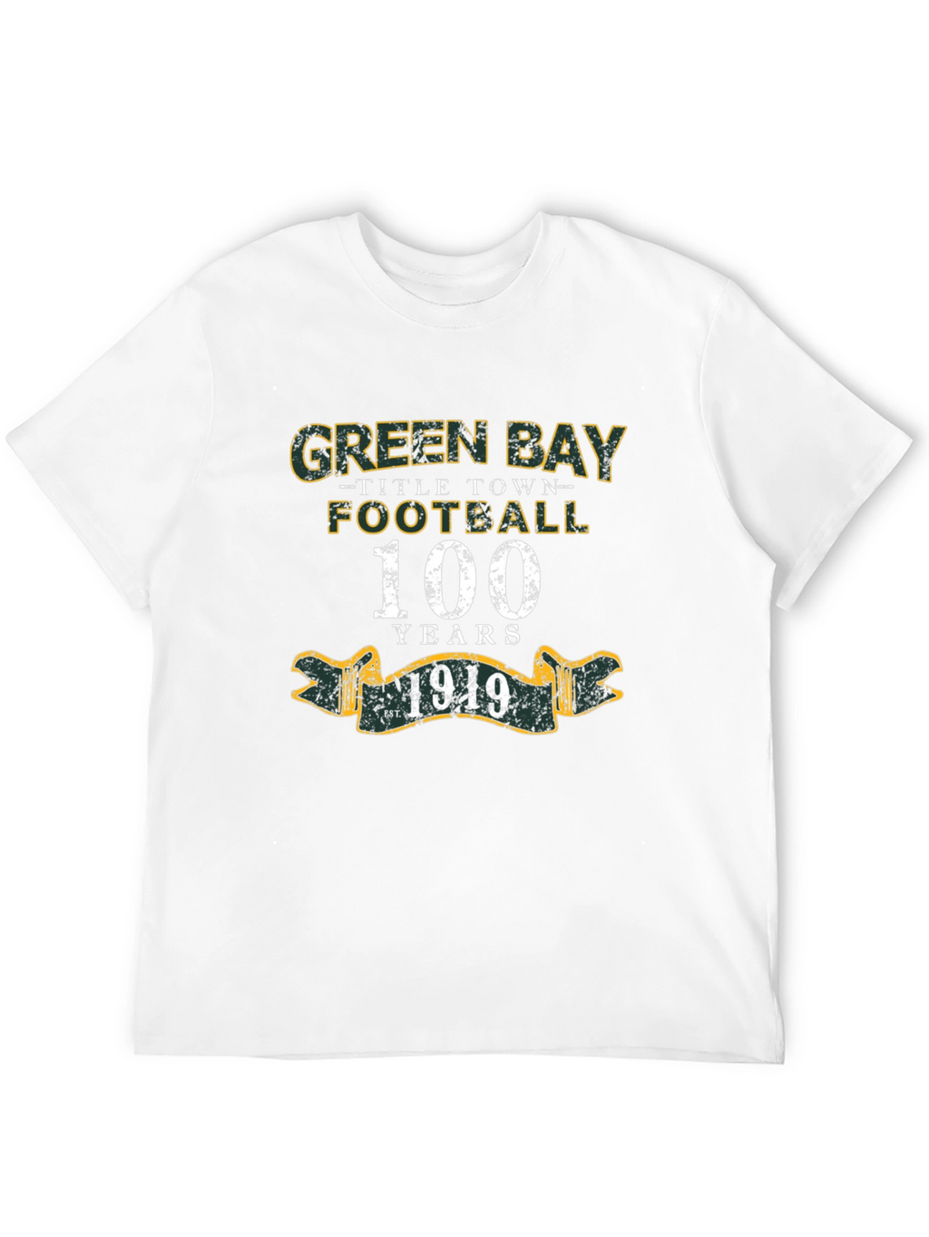 Green Bay Football 100 Years Black T-Shirt