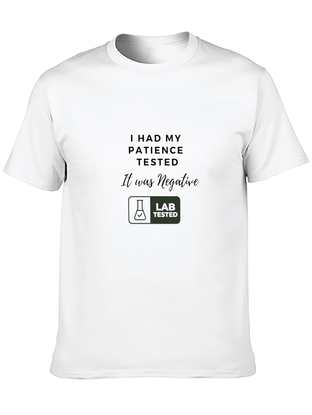 Humorous Patience Tested Graphic Tee - Black