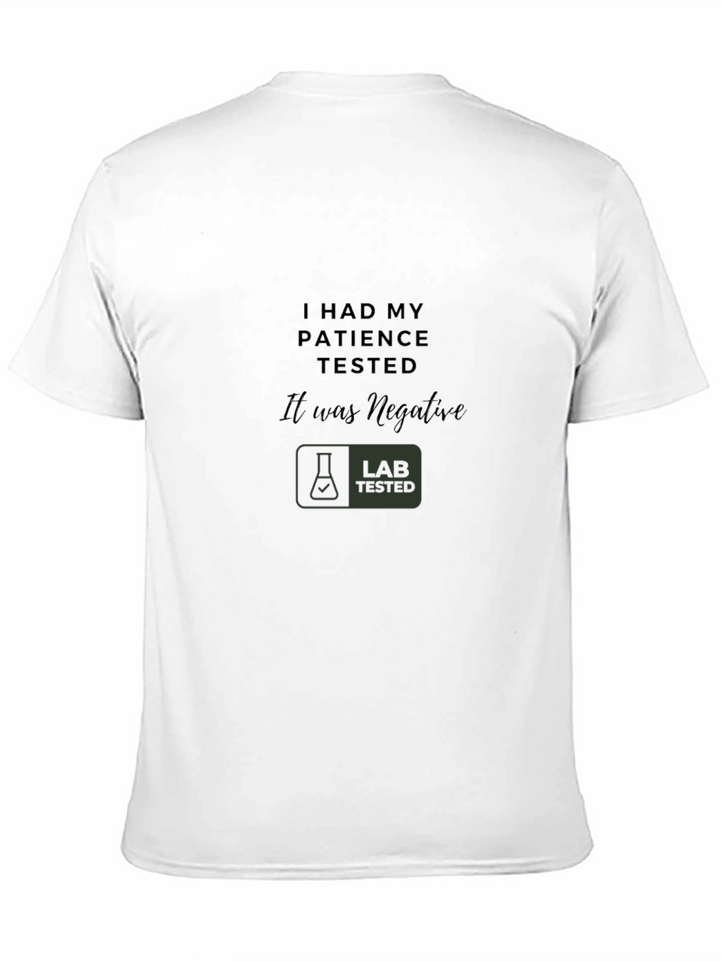 Humorous Patience Tested Graphic Tee - Black
